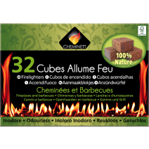 Cubes allume feu 100 % naturel 32 pièces - PYROFEU